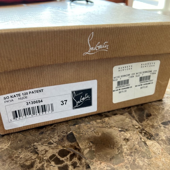 SOLD Christian Louboutin So Kate 120 Patent Nude 37 - Picture 6 of 8